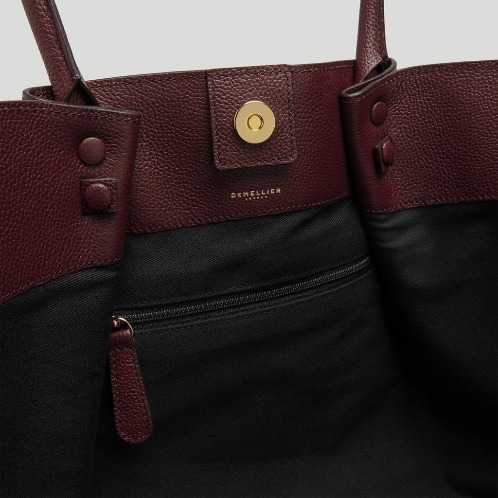 Demellier New York Midi Grain - Burgunderrot