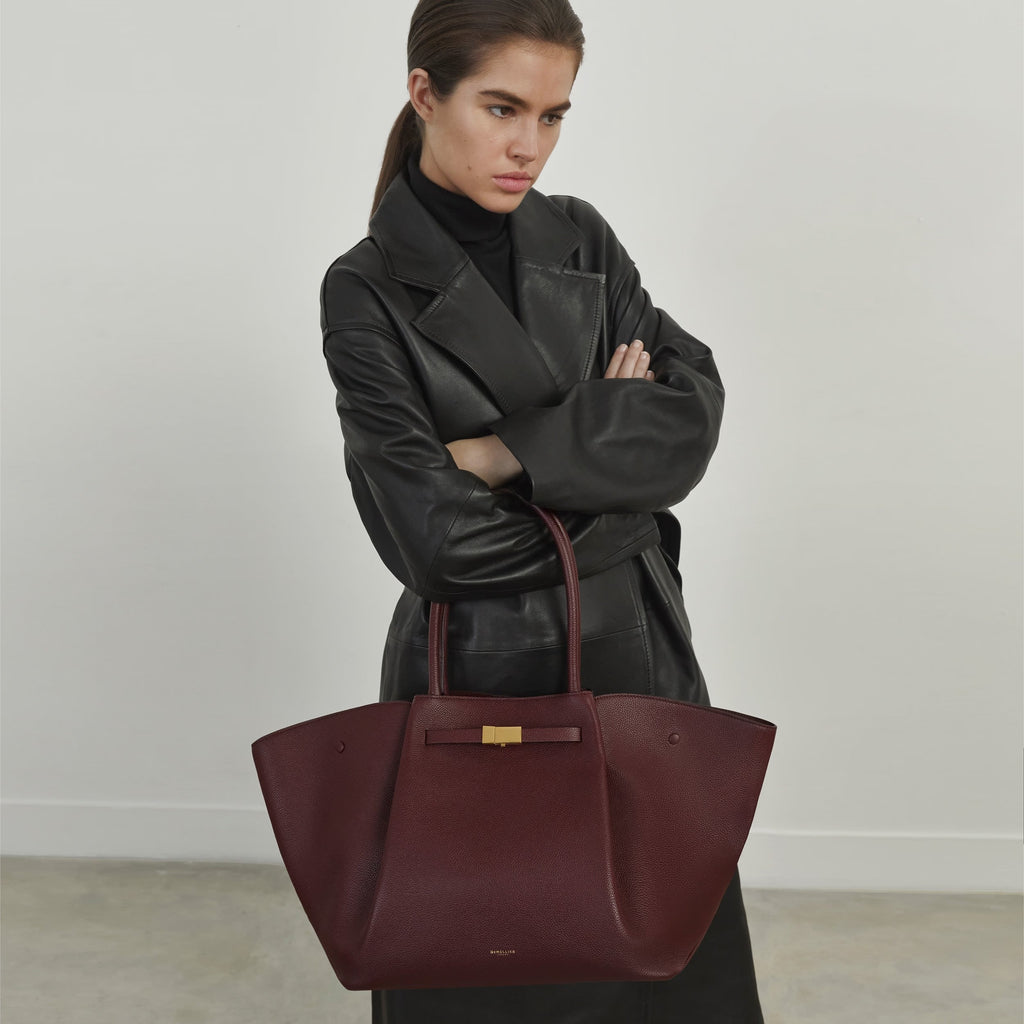 Demellier New York Midi Grain - Burgunderrot