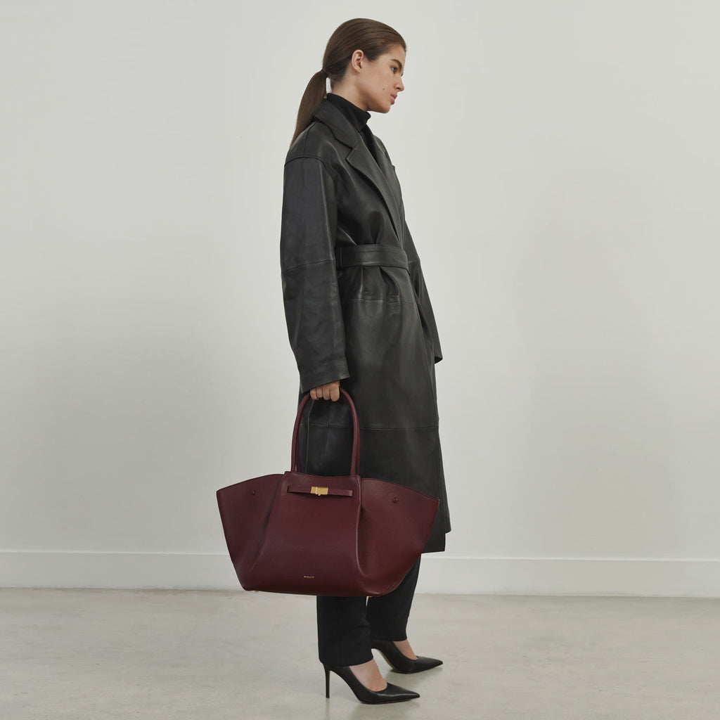 Demellier New York Midi Grain - Burgunderrot