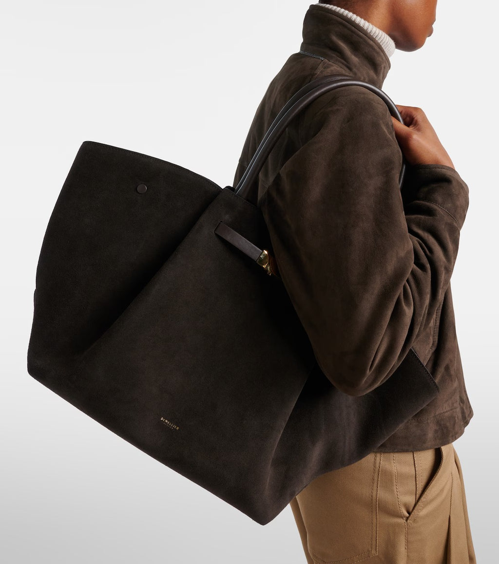 DeMellier New York Midi-Pumps aus Wildleder und Leder – Mokka