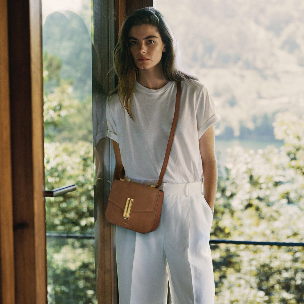 Demellier Vancouver - Suede and Brown Leather