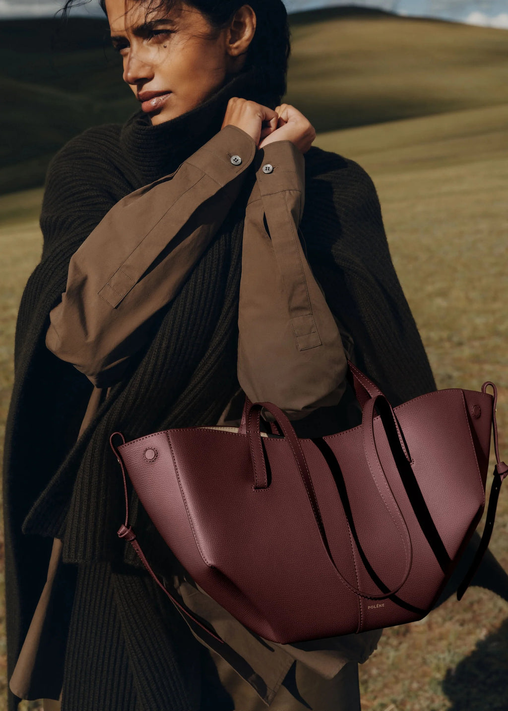 Polène Cyme Mini - Black Cherry Grainy