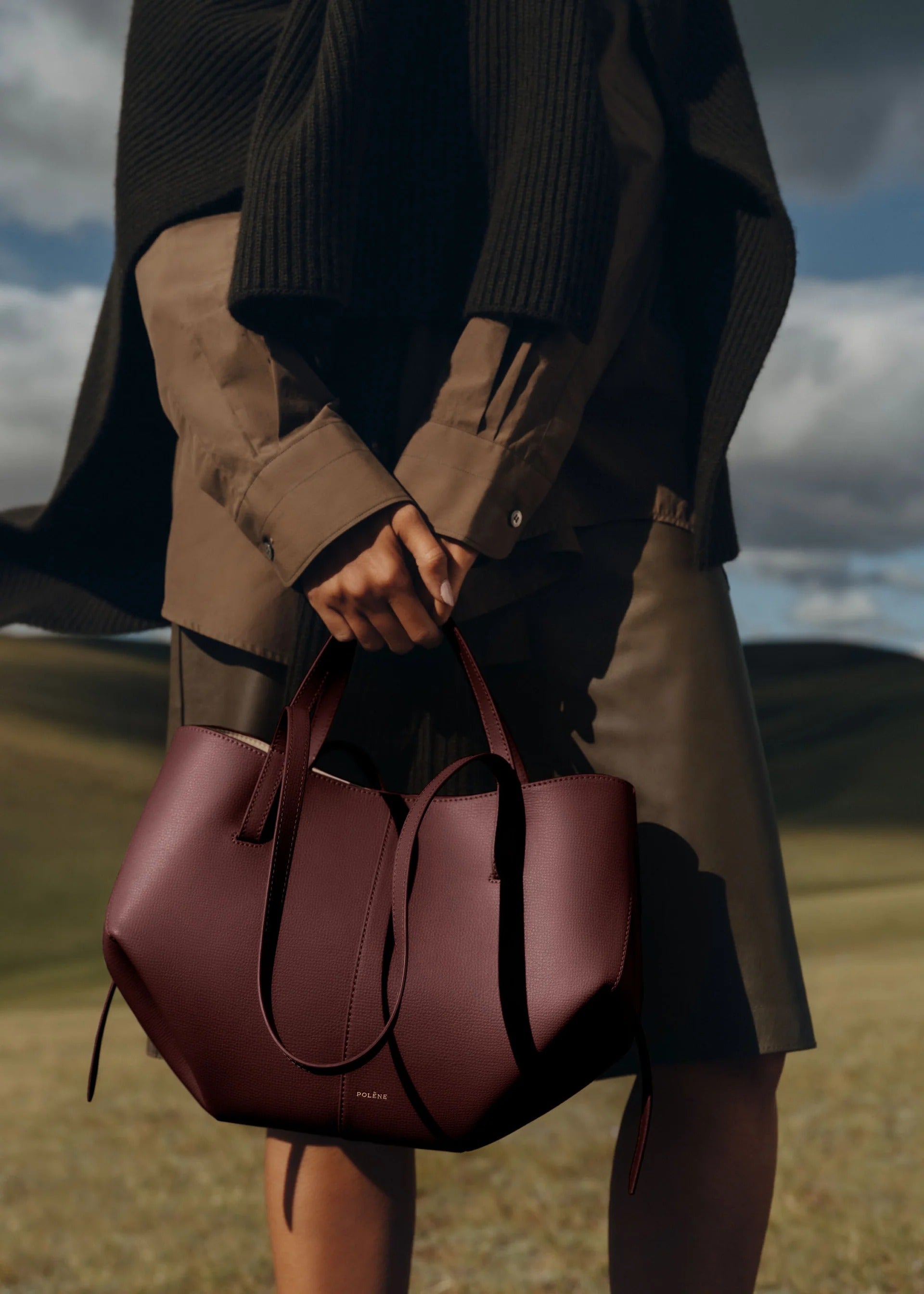 Polène Cyme Mini - Black Cherry Grainy